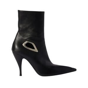 Off-White NIB Crescent Stiletto Heeled Ankle Boots in Black Size 37